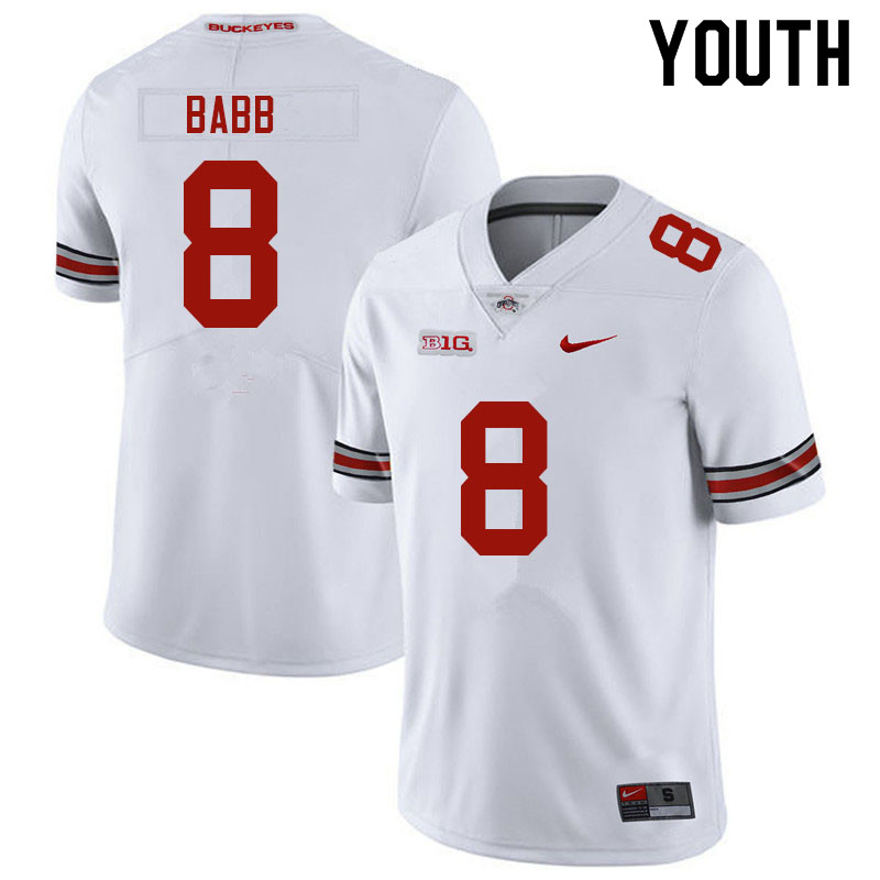 Youth #8 Kamryn Babb Ohio State Buckeyes College Football Jerseys Sale-White